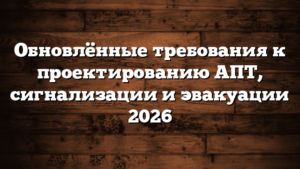 Обновлённые требования к проектированию АПТ, сигнализации и эвакуации 2026